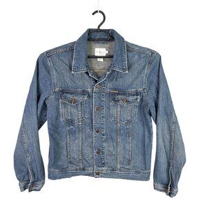 Womens Calvin Klein Jeans Blue Denim Jacket Button Front 100% Cotton Size M